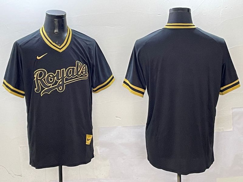 Men Kansas City Royals Blank Black Gold Game 2025 Nike MLB Jersey style 1->kansas city royals->MLB Jersey